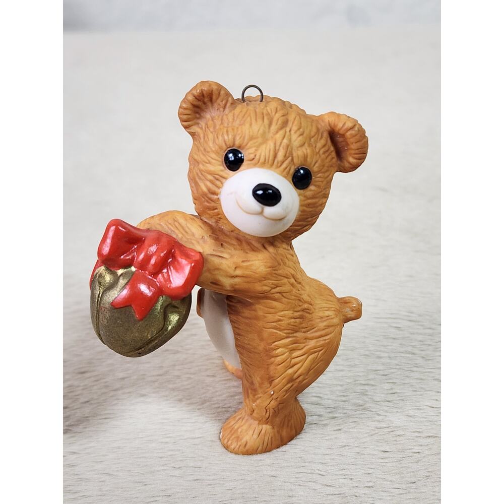 Hallmark Cinnamon Bear w/ Jingle Bell 2 1/2" Ornament Christmas Holiday 1984 Vtg
